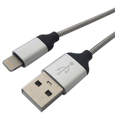 Cable USB BROBOTIX Lightning, Acero, Carga Rápida 161219