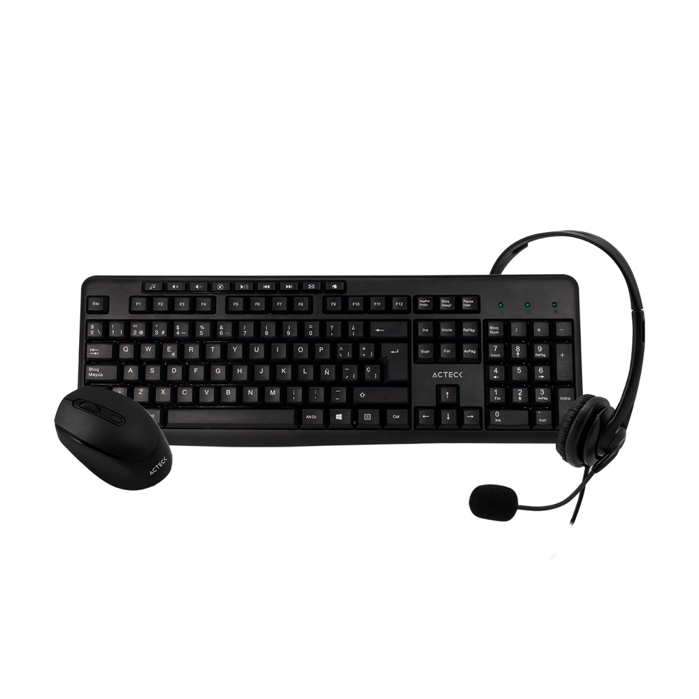 Kit de Oficina: teclado, mouse y audífonos ACTECK KT30